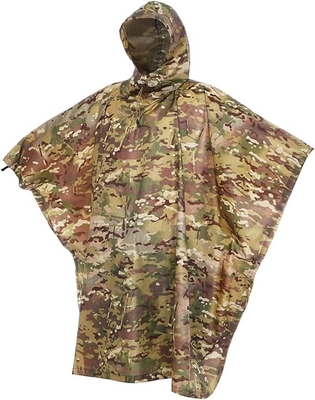 Camouflage Military Ripstop Ponchos 100% Polyester Outdoor Hiking
