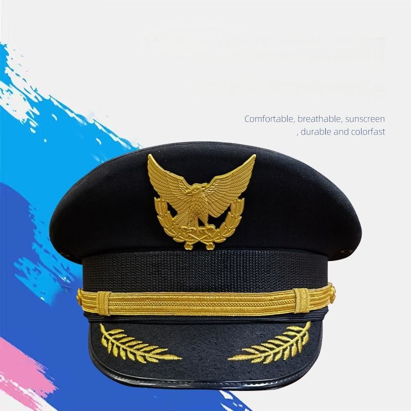 Coustomized Cotton Blended Wide-brimmed Naval Aviation Pilot Hat